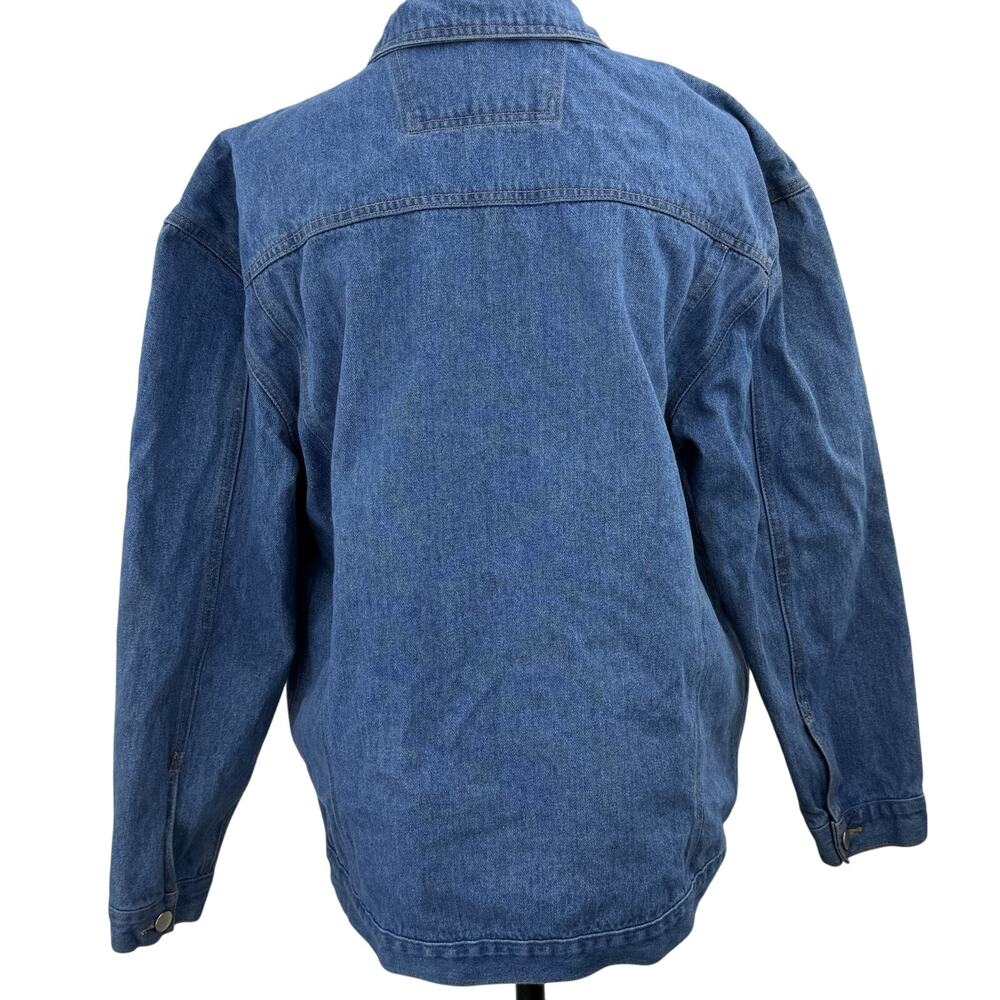 Vintage 90s Europa Denim Jacket Medium Southwestern Aztec Yoke Cowgirl Boho - Picture 6 of 10